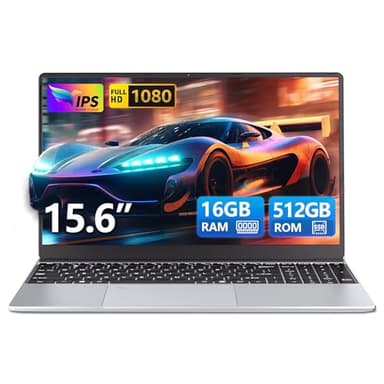 Ekonavi Ordinateur Portable 15,6 Pouces, 16 Go de RAM 512 Go de SSD, PC Portable Celeron N5095 1920 x 1080 FHD Touch ID, Laptop WiFi Double Bande Win11 Pro, avec Clavier rétroéclairé Pleine Taille