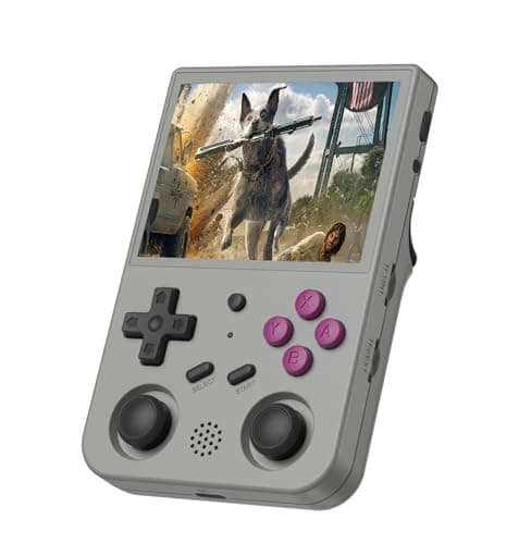 ANBERNIC RG353V Console de Jeu Portable avec écran IPS 3,5" 640 x 480 Haute résolution RK3566 Quad-Core Dual OS Android 11 et système Linux 2G/64G + 16G 3200mAh Batterie (Gris)