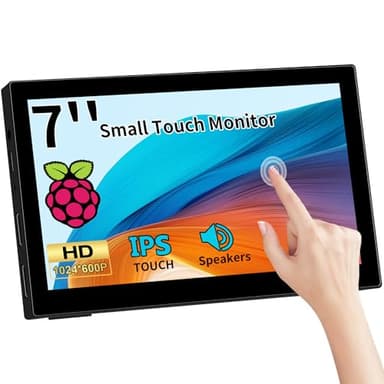 Kenowa Ecran Tactile 7 Pouces, Portable Raspberry pi Touch Screen 1024x600 TFT LCD HD Color Monitor with 2 HDMI Input for PC Raspberry pi,Laptop