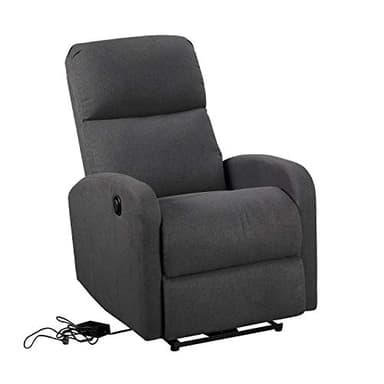Happy Garden Fauteuil électrique inclinable Relax Gris Anthracite. Fauteuil de Salon Relax en Tissu Gris Anthracite avec Inclinaison électrique et Repose-Pieds.