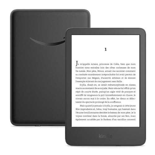 Nouvel Amazon Kindle (16 Go) | Le plus léger et compact, avec écran antireflets, changements de page plus rapides, éclairage avant réglable et longue autonomie | Sans publicités | Noir