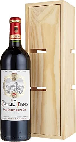 Vieux Château des Combes - Coffret Vin Rouge Saint Emilion Grand Cru - Mini Cave à vin caisse bois (1 x 0.75 l)