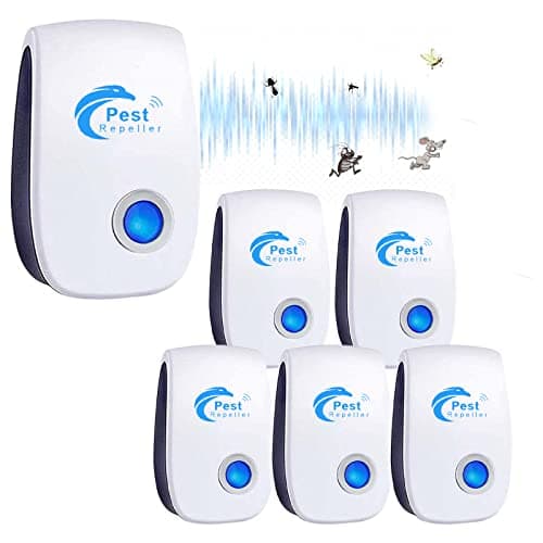 Répulsif Ultrason Anti-Rongeurs Insectes, 6 pcs Ultrason Anti Moustique Ultrason Souris et Rats, Intérieur Répulsif Électronique Insectes pour Souris, Rats Fourmis Araignées Moustiques