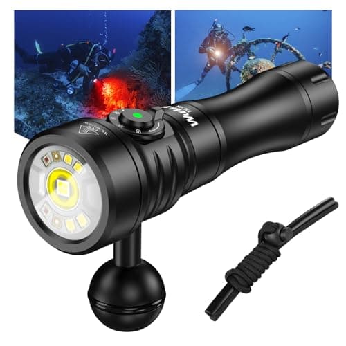 Wurkkos DL08 Lampe Plongée Sous Marine 3600 Lumens, Portée de 274 Mètres, lampe de plongée Lumière Rouge et UV, Gradation Progressive, IPX8 CRI 90, pour la Photographie Sous-Marine