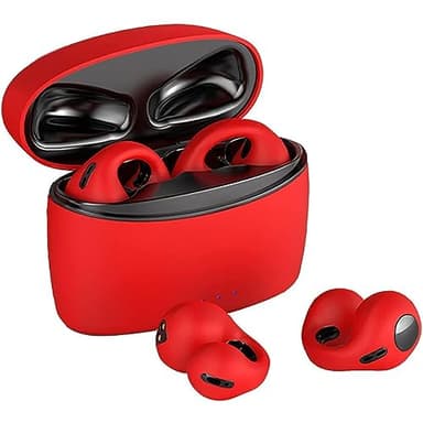 2023 Ecouteurs Bluetooth Ear-Clip d'oreille Ouvert Casque HiFi Stéréo Mic Conduction osseuse Bluetooth 5.3 Ecouteurs Sport avec HiFi Stereo Réduction de Bruit avec Dual HD Mic, pour Running Gym
