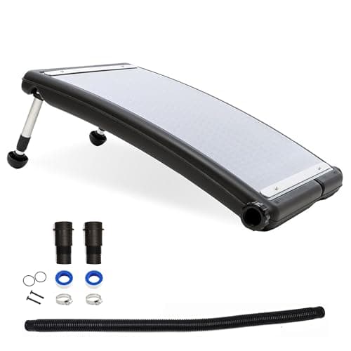 MaxxGarden Panneau Solaire Chauffant Portable pour Piscine - Panneau de avec Connexion de 38mm de Diamètre - Chauffage Solaire de Piscine Intérieur et Extérieur avec Hauteur Réglable 75x62x12cm