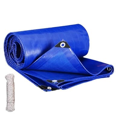 Bâche Imperméable 140 x 260 cm Étanche, Résistant à La Déchirure, Bâche de Remorque Bâche de Jardin Peut Être Personnalisé, pour Extérieur, Balcon, Toit, Pergola, Bleu