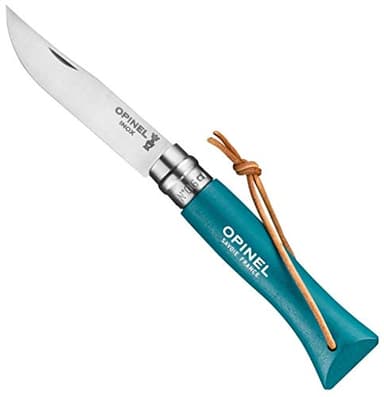 Opinel N°06 Azul Turquesa Con Enlace de Cuero