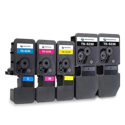 MEGOFFICE TK-5230 Lot de 5 cartouches de toner compatibles avec Kyocera TK5230 TK-5220 TK5220 pour imprimante Kyocera ECOSYS P5021cdn P5021cdw M5521cdw (2 noirs, 1 cyan, 1 magenta, 1 jaune)