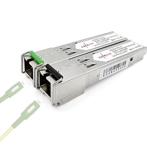 Elfcam® - 1 Paire 10Gbps SFP+ BIDI Module de Transceiver à Fibre Optique 1270nm/1330nm, avec la Fibre Port SC Simplex Monomode, Compatible avec Freebox Ultra, DDM 20km (10G Bidi SC: 20KM)