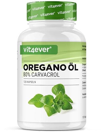 Huile d'Origan - 120 Capsules avec 150 mg - Premium : 80% Carvacrol & 10 fois concentré - 100% Huile d'Origan de France - Origanum vulgare - Hautement dosé