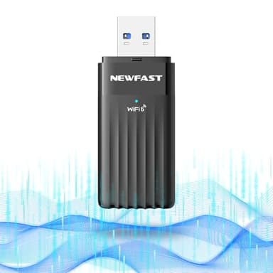 NEWFAST Clé WiFi 6 Puissante AX3000 Mbps Clé WiFi pour PC,Double Bande Adaptateur USB 3.0 WiFi, MU-MIMO,WPA3,OFDMA,5GHz Dongle Wi-FI Compatible avec Windows 11/10,Pilote Intégré