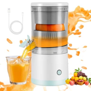 Presse Agrumes électrique, Portable Presse-agrumes avec USB, Démontable, Professionnel Extracteur de Fruits pour Oranges, citrons, Presse-Agrumes pour La Famille,Les Voyages Camping