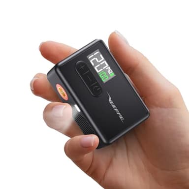 VEEAPE Tiny Pump Mini Pompe pour vélo, 120 PSI Pompe électrique pour vélo, Pompe Portable pour vélo avec Valve Presta et Schrader pour vélos de Route, VTT, vélos de Ville et vélos électriques