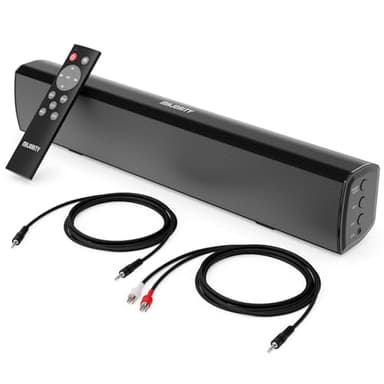 Majority Bowfell 50W Barre de Son TV Bluetooth | Enceinte TV Home Cinema 2.0 | Barres de Son avec Entrée Optique, RCA, USB, MP3 et AUX | Réglages Personnalisés de L'égaliseur et Télécommande (Noir)