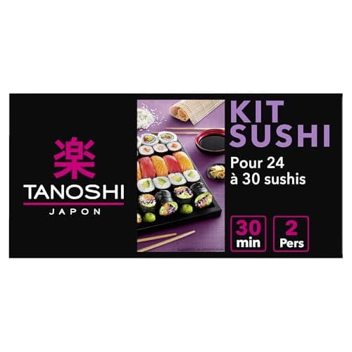 TANOSHI - Kit Sushi - Kit Complet pour Réaliser 24 à 30 Sushis - Facile et Rapide - 289 g, Multicolore