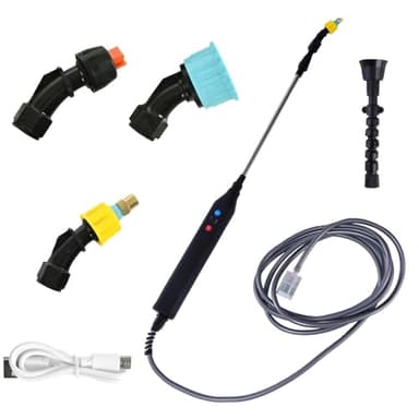 KBIBCK Pulvérisateur électrique avec 4 Buses et 5M de Tuyau, Pulverisateur pour Toiture, Pulverisateur Electrique Toiture de Jardin 2400 mAh, Accessoires pour Jardinage, Agriculture, Nettoyage