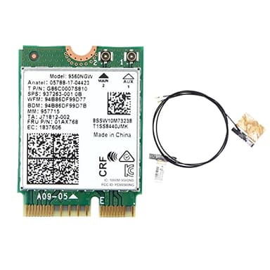 Giyofom 9560NGW Carte WiFi+Antenne 1730Mbps sans AC 9560 Double Bande 2.4G+5G BT 5.0 802.11Ac M.2 CNVI 9560NGW Adaptateur sans