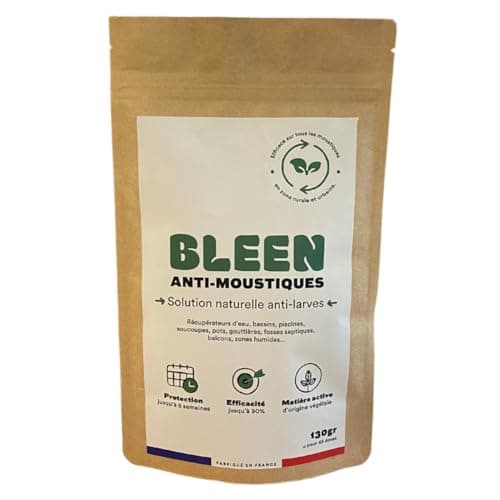 BLEEN I Produit anti moustique naturel I Interieur & Exterieur I Traitement Bti anti larve I Efficacité 90% pendant 4 semaines I Sans danger pour les animaux I Made in France