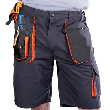BWOLF Atlas Short de Travail Classique pour Homme avec Poches Multifonctions Gris/Orange - Gris - Small