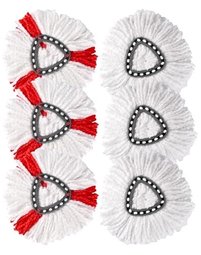 LAOYE 6 Pcs Serpillère pour Têtes de Balai Compatible avec Vileda Turbo EasyWring and Clean - Recharge Serpillière Seule en Microfibre à Franges pour Vileda Facile&Clean Turbo