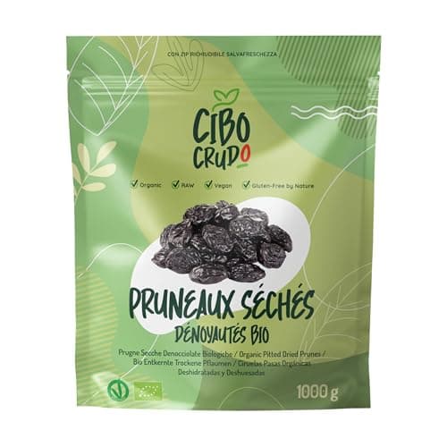 Pruneaux d'Agen Denoyautes Bio - 1Kg. Pruneaux Dénoyautés Crue non Traité Sans Sucre Ajouté. Source de Fibres et Vitamines A B et K. A Ajouter à Muesli et Céréales ou Tisanes et Infusions.
