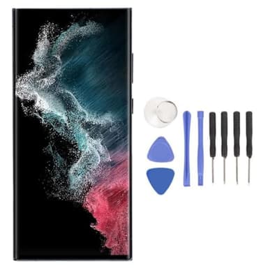 Écran de Remplacement de 6,8 Pouces pour S22 Ultra 5G SM S908U, écran LCD Multi-Touch 500 Ppi avec Capteur D'empreintes Digitales, Cadre et Pièces de Rechange (Green)