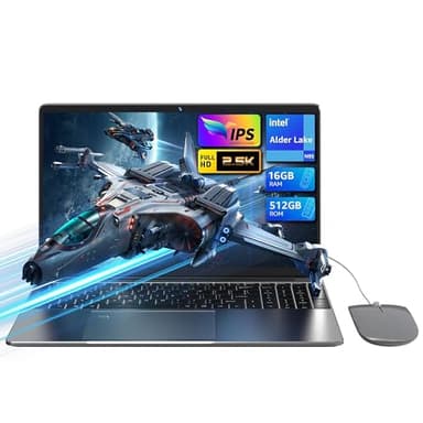 Ordinateurs Portables 16 Go RAM, 512 Go SSD PC Portable 16“ 2,5K, processeur Quad-Core N95 (jusqu'à 3,4 GHz), , WiFi, Bluetooth 4.2, USB 3.0x2, Lecteur de Carte TFx1, HDMIx1, Prise Audio x1, Type-Cx1