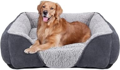 JOEJOY Panier pour chien de grande taille - Lavable - Moelleux et antidérapant - Panier pour chien et chat - En peluche douillette - Taille XL 89 x 63 x 23 cm