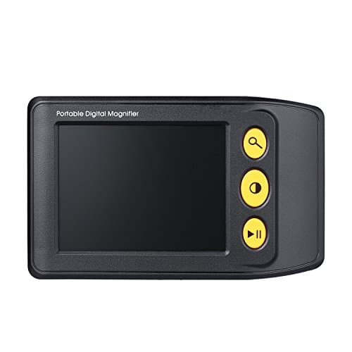 WeniChen 3,5 pouces Aides vidéo portables électroniques Loupe numérique de lecture portable basse vision pour les étudiants, les personnes âgées en lecture journaux, zoom 2X-25X, sortie AV/TV (noir)