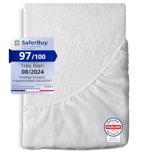 Dreamzie Protege Matelas 140x190 Imperméable - pour Matelas 140 x 190 cm - Alèse certifiée Oeko-TEX Hypoallergénique
