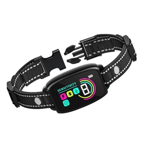 Collier Anti Aboiement pour Chien, Modes Son/Vibration/Choc électrique, Collier Anti-aboiement électrique pour Chien, étanche IP67, 8 Niveaux de sensibilité,