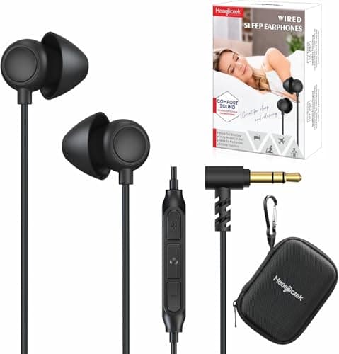 Hearprotek 2 Paires Écouteurs de Sommeil, Écouteurs Intra-Auriculaires Confortables avec Micro&réduction du Bruit à Profil Bas pour Dormir sur Le côté,ronfler,Yoga,Voyage,médiation & Relaxation