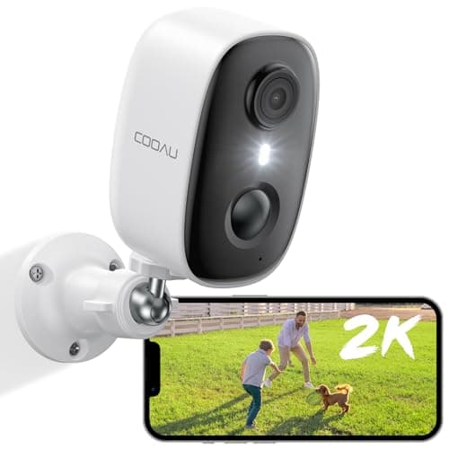 COOAU 2K Camera Surveillance WiFi Exterieure sans Fil, IP Caméra, Vision Nocturne Couleur, Détection de Mouvement PIR, Sirène, Étanchéité IP65, Grand Angle 130°, Carte SD 128GB/ Stockage Cloud