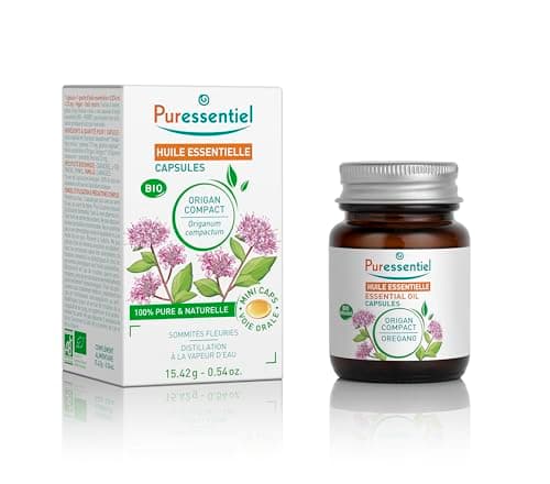Puressentiel – Capsules d’huile essentielle d’Origan Compact – BIO HEBBD – 100 pourcent pure et naturelle – Goût Neutre – 60 mini-capsules