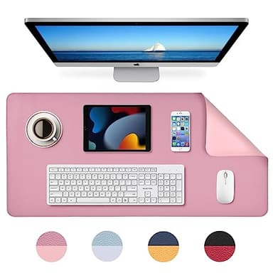 MumdoYAL sous-Main, Tapis de Souris, Tapis de Bureau, sous-Main imperméable en PU, 80 x 40 cm, idéal pour Le Bureau ou la Maison, réversible (Rose/Violet)