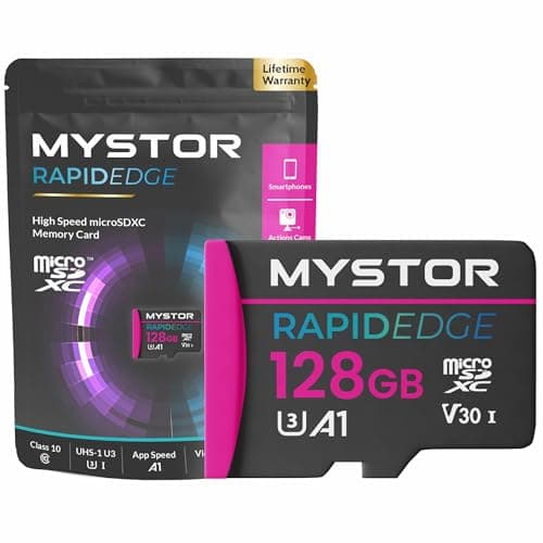 Mystor Carte mémoire Micro SD pour drone DJI Mavic, Mini, Air, Pro, 2, 3, 4, 2S, 3S Flip Carte Micro SD pour Drone DJI Carte mémoire pour Mavic 3 Pro, 2, 4, Mini MicroSD 4K (128 Go MicroSD RapidEdge)