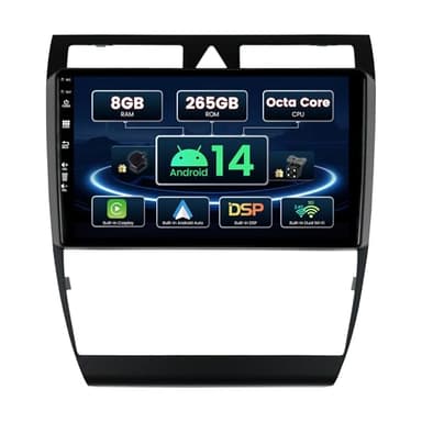 SXAUTO - ¦ 8G+256G ¦ - Android 13 IPS Autoradio pour Audi A6 C5 S6 / RS6 (1999-2006) - sans Fil Carplay/Android Auto/DSP - LED Caméra + MIC - 9 Pouce 2 Din - Dab Volant 360-CAM Fast-Boot AHD WiFi BT