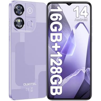 OUKITEL C57 Pro Téléphone Portable Débloqué 2025, Smartphone Android 14, 16Go(4+12) RAM + 128Go ROM/TF 1To Telephone, Écran 6.52" 60Hz, Batterie 4300mAh, 13MP/4G Dual SIM/Fingerprint/Face ID - Violet