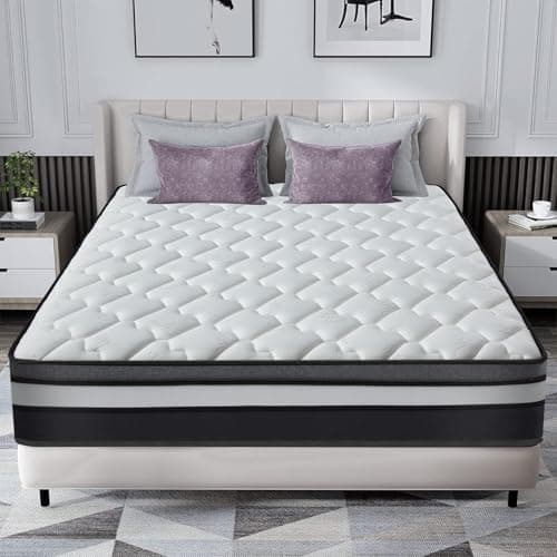 ONGIDAY Matelas 140 x 200 Épaisseur 30 cm, Hybride de Ressorts Ensachés et Mousse à Mémoire de Forme, Certifié Oeko-Tex, Matelas 2 Personnes, Fermeté Moyenne, 10 Zones, Soutien Parfait, Ergonomique