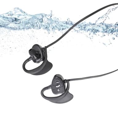 Écouteurs étanches IPX8 pour la Natation, écouteurs Intra-Auriculaires avec 5.0, Lecteur de Musique sans Fil sous-Marin, Parfaits pour la Natation, Le Sport, la Course à Pied (Black)