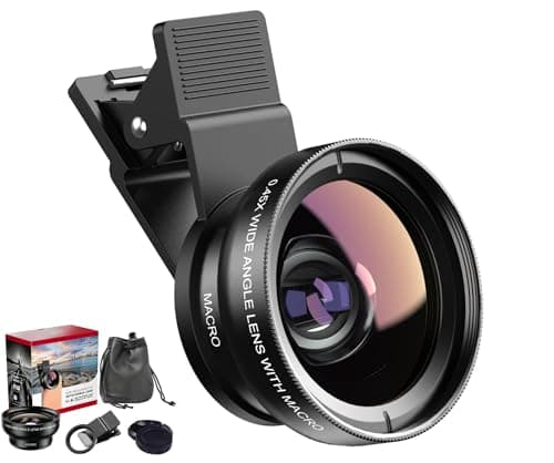 SagTuol Objectif Telephone Portable universels, 2 en 1 Objectif pour téléphone, Macro 12,5 x, Objectif Grand Angle 0,45x, Macro Lens, pour la Plupart des Smartphones