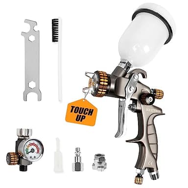 BEETRO Pistolet à Air pour Retouches HVLP pour Peintures Transparentes Buse en Acier Inoxydable 1.0mm Capacité 150ml 7.0CFM 22psi