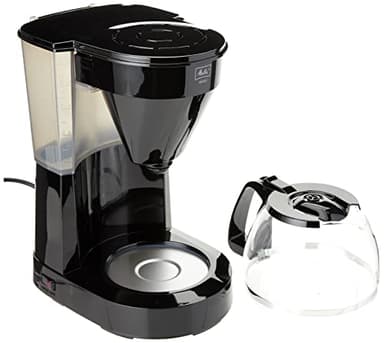 Melitta Cafetière Easy Filter avec carafe en verre, capacité 10 tasses (125 ml), noire, Noir
