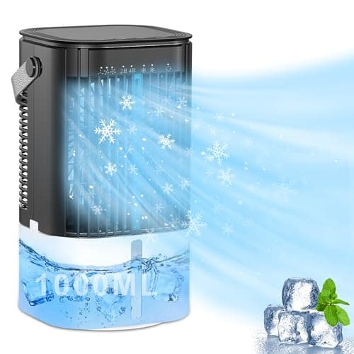 Climatiseur Mobile - Refroidisseur D'air, 1000ml Climatiseur Portable, Mini Climatiseur avec Oscillation à 90° pour Maison Bureau