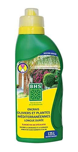 BHS Engrais Oliviers & Plantes Meditérranéennes | 500 mL | Soit 125 L | Engrais Riche En Potasse | Assure Une Floraison Optimale EOPM500