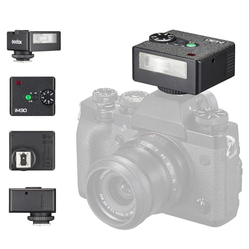 Godox iM30 Flash, 7 Niveaux de Puissance Mini Flash Speedlite 6500K±200K Flash D'appareil Photo pour Canon Sony Nikon Fuji Olympus