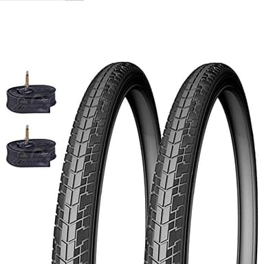 2 Pneus Déestone 26 x 1,75 (44-559) anti-perçage + chambres pneumatiques pour vélo de ville