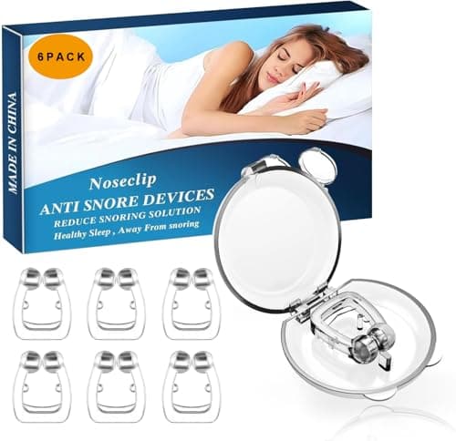 6PCS Pince à Nez Anti Ronflement Silicone Magnétique Clip Nasal,Anti Ronflement Clip de Nez Dilatateur Nasal améliorer la qualité du sommeil, empêcher le ronflement (Transparent-6)