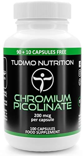 Picolinate de Chrome 200 mcg - 100 Capsules (3+ mois) à Désintégration Rapide, avec 200mcg Chrome Picolinate Complement Alimentaire en Poudre (Chromium Picolinate Supplement)
